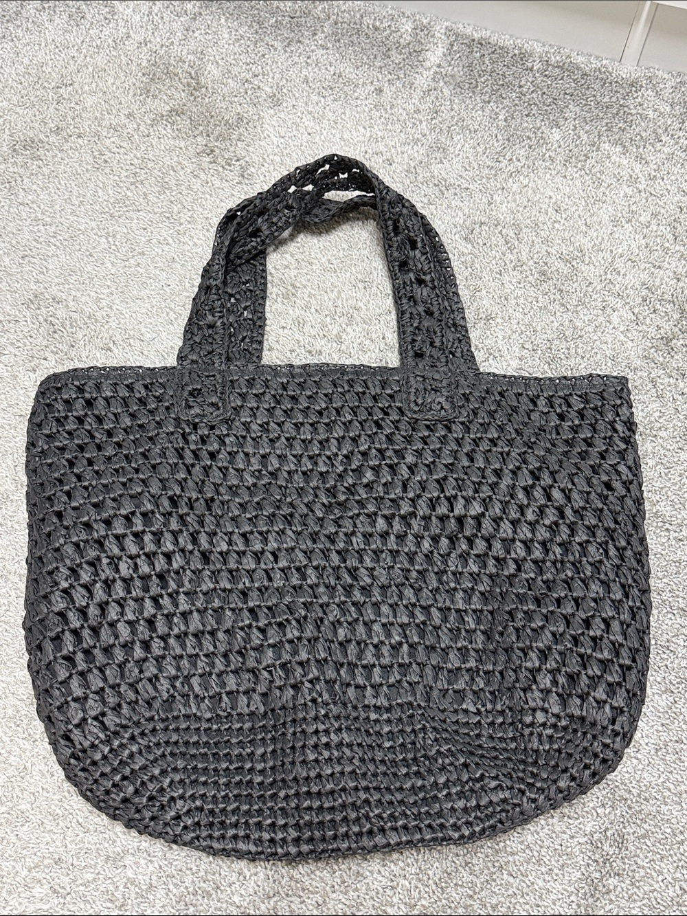 Abercrombie & Fitch Black Woven Tote with Interior Zip Pocket